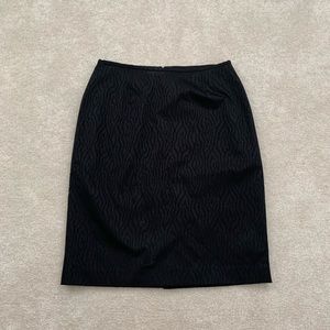 Liz Claiborne Black Pattern Pencil Skirt